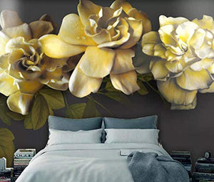 Wall Mural 3D Wallpaper Embossed Beige Flowers Vintage - EK CHIC HOME