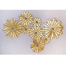Load image into Gallery viewer, 8 Golden Flowers Extra Large Metal Wall Sculpture - EK CHIC HOME