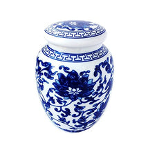 Load image into Gallery viewer, Decorative Blue and White Lotus Pattern Porcelain Display Unit (Medium Size) - EK CHIC HOME