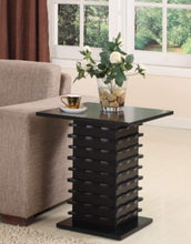 Load image into Gallery viewer, Black Wood Finish Wave Design Occasional Table Set Coffee Table &amp; 2 End Tables - EK CHIC HOME