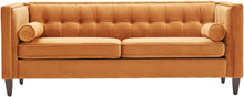 Load image into Gallery viewer, 78&#39;&#39; W Velvet Mid-Century Sofa with Bolster Pillows - EK CHIC HOME