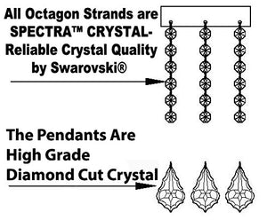 19th C. Baroque Iron & Swarovski Crystal Chandelier Lighting H 28" x W 30" - EK CHIC HOME