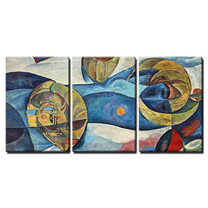 3 Piece Canvas Wall Art - The Art of Abstraction -Stretched and Framed Ready to Hang - 16"x24"x3 Panels - EK CHIC HOME