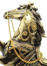 Load image into Gallery viewer, 13.5 Inch Height Decorative Stallion Rearing Horse Brass Color Statue - EK CHIC HOME