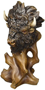 Wood Buffalo Collectible Animal Figurine Statue - EK CHIC HOME