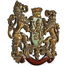 Load image into Gallery viewer, Heraldic Royal Lions Coat of Arms Medieval Decor Wall Sculpture, 30 Inch - EK CHIC HOME
