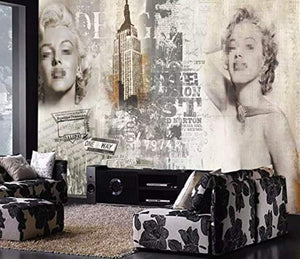 Marilyn Monroe Wallpaper Vintage Artistic  Wall Art - EK CHIC HOME