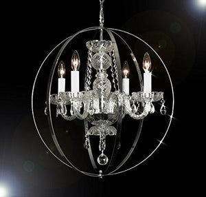 Swarovski Crystal Trimmed Chandelier H 23" W 23" - EK CHIC HOME