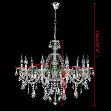 Load image into Gallery viewer, 10 Lights Modern Luxurious Crystal Chandelier Candle Pendant Lamp 25.6 x 35.4 Inch - EK CHIC HOME