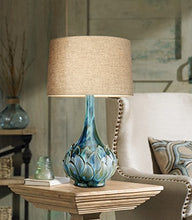 Load image into Gallery viewer, Euro Kenya Blue-Green Ceramic Table Lamp - EK CHIC HOME