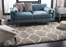 Load image into Gallery viewer, Hudson Shag Collection Grey and Ivory Moroccan Ogee Plush Area Rug (8&#39; x 10&#39;) - EK CHIC HOME