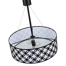 Load image into Gallery viewer, Black Painted Finish,2-Light Drum Shade with Glass Difusser - EK CHIC HOME