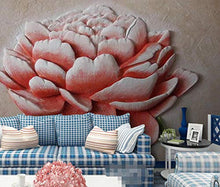Load image into Gallery viewer, Wall Mural 3D Wallpaper Embossed Minimalist Red FlowersWall Decoration Art - EK CHIC HOME