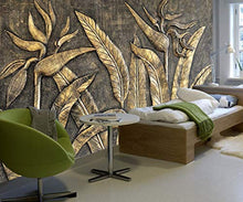 Load image into Gallery viewer, Murwall 3D Embossed Wallpaper Gold Sculpture Wall Mural Paradise - EK CHIC HOME