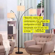 Load image into Gallery viewer, Modern LED Arc Floor Lamp with Marble Base - 3 Hanging Lights - EK CHIC HOME
