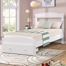 Load image into Gallery viewer, Wood Platform Bed Frame with Headboard and Storage  Twin, - EK CHIC HOME