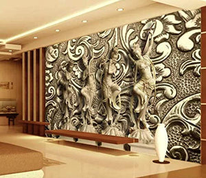 Greek Sculpture Art Wallpaper 3D Embossed Cement Wall Murals - EK CHIC HOME
