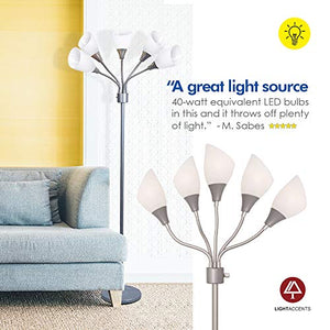MEDUSA Grey Floor Lamp with White Acrylic Shades - EK CHIC HOME