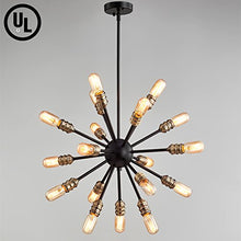Load image into Gallery viewer, Mid Century Modern Pendant 18 Light Rustic Ceiling Light Bronze and Black - EK CHIC HOME