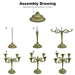 5-Candle Metal Candelabra Candlestick 10.6 inch Tall Candle Holder - EK CHIC HOME