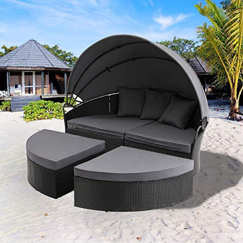 Outdoor Patio Round Daybed Furniture Sets - EK CHIC HOME