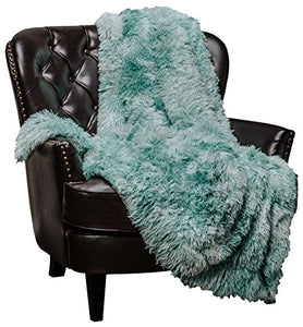 Fur Sherpa Throw Blanket Super Soft Shaggy Fuzzy Fluffy Elegant (50" x 65" - EK CHIC HOME