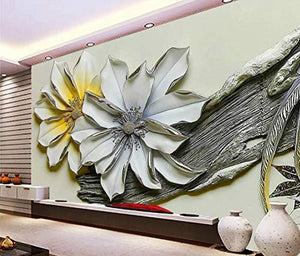 Wall Mural 3D Wallpaper Vintage Floral Relief Living Room - 430cm×300cm - EK CHIC HOME