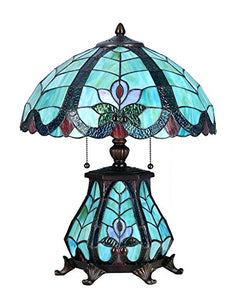 Tiffany Style Table Lamp 16-Inch Shade with Lighted Base - EK CHIC HOME