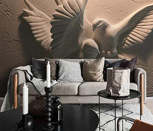 Wall Mural 3D Wallpaper Embossed Modern Minimalist Flying Pigeon Living Room - 350cm×256cm - EK CHIC HOME