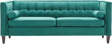 Load image into Gallery viewer, 78&#39;&#39; W Velvet Mid-Century Sofa with Bolster Pillows - EK CHIC HOME