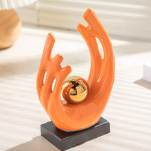Load image into Gallery viewer, Home Decor Ceramic Statue Orange Modern Abstract Art - EK CHIC HOME