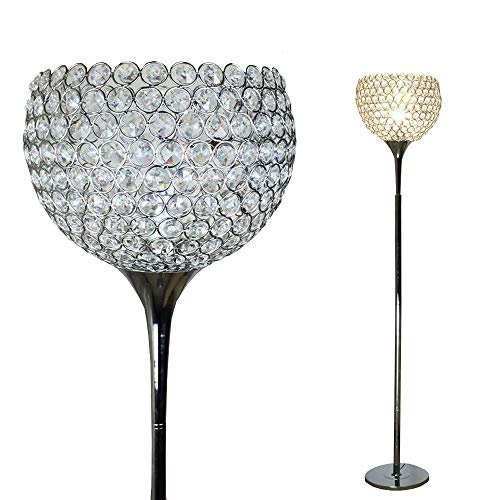 Ball Shape Crystal Floor Lamp, Silver - EK CHIC HOME