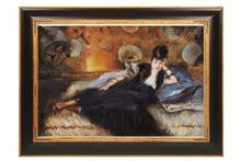 Load image into Gallery viewer, Lady with Fans, Portrait of Nina de Callais Painting by Edouard Manet with Opulent Frame, Dark Stained Wood Gold Trim - EK CHIC HOME
