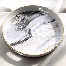 Load image into Gallery viewer, Decorative Tray, Marbling Plastic Tray with Handles - EK CHIC HOME