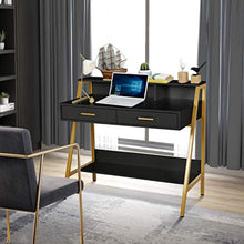 Load image into Gallery viewer, Modern Writing Desk with Hutch - 39” x 19” Workstation - Home Office Furniture - EK CHIC HOME