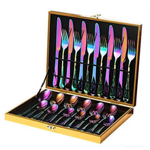 Load image into Gallery viewer, 24-Piece Rainbow Color Flatware Set, Stainless Steel Titanium Set Service for 6 - EK CHIC HOME