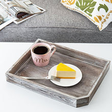 Load image into Gallery viewer, 16-Inch Distressed Wood Breakfast Coffee Serving Tray, Dark Gray - EK CHIC HOME