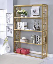 Load image into Gallery viewer, Blanrio Etagere Bookshelf, Clear Glass/Gold - EK CHIC HOME