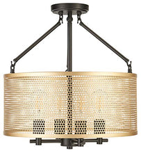 Load image into Gallery viewer, Gianni Chandelier Hanging Light Black w/Antique Brass - EK CHIC HOME