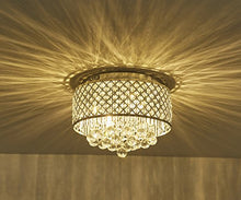 Load image into Gallery viewer, Flush Mount 4-Light Chrome Silver Crystal Chandelier - EK CHIC HOME