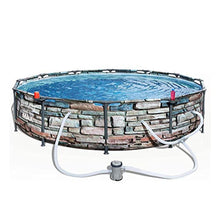 Load image into Gallery viewer, 12&#39; x 30&quot; Steel Pro Max Round Above Ground Swimming Pool Kit with Filter Pump and Filter, Stone Print - EK CHIC HOME