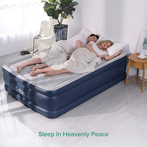 Queen Size Blow up with Built-in Electric Pump & Storage Bag, A New Level of Comfort, Height 20" - EK CHIC HOME