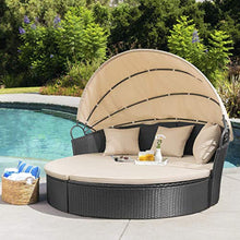 Load image into Gallery viewer, Patio Round Daybed with Retractable Canopy - EK CHIC HOME