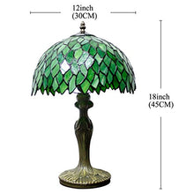 Load image into Gallery viewer, Tiffany Table Lamp Light Green Wisteria Stained Glass Lampshade 18 Inch Tall - EK CHIC HOME