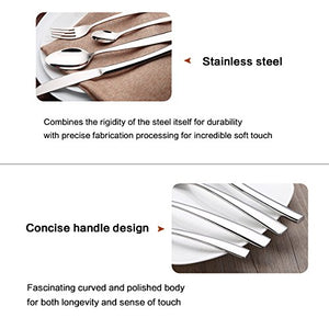 24-Piece Stainless Steel Flatware Sets High-grade Mirror Polishing Cutlery - EK CHIC HOME