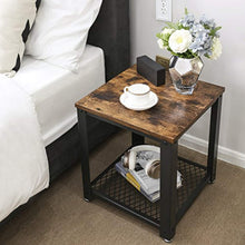 Load image into Gallery viewer, Industrial End, 2-Tier Side Table with Storage Shelf Vintage - EK CHIC HOME