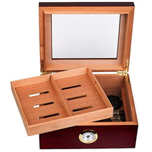 Load image into Gallery viewer, 25-50 Cigar Desktop Humidor Humidifier Glasstop w/Tray - EK CHIC HOME