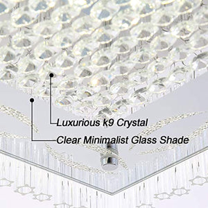 Mount Ceiling Lamp Crystal Bar Dimmable LED 18W 15Inch - EK CHIC HOME