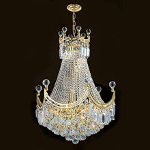 Load image into Gallery viewer, Empire Collection 9 Light Gold Finish Chandelier 20&quot; D x 26&quot; H Round Medium - EK CHIC HOME
