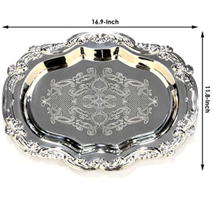 (Pack of 4) 1Floral Shape Antique Decorative Style Mirrored Tray - EK CHIC HOME